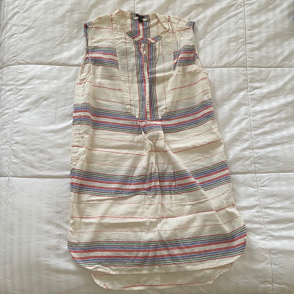 J. Crew Stiped Sleeveless Tunic Coverup